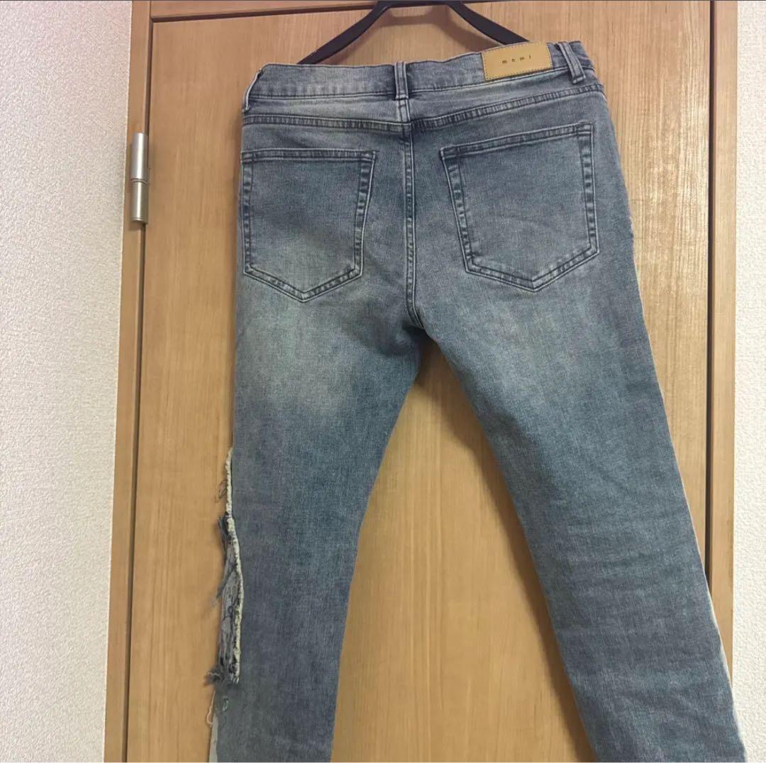 平本蓮 着用⠀】mnml ダメージ加工 スリムフィットデニム