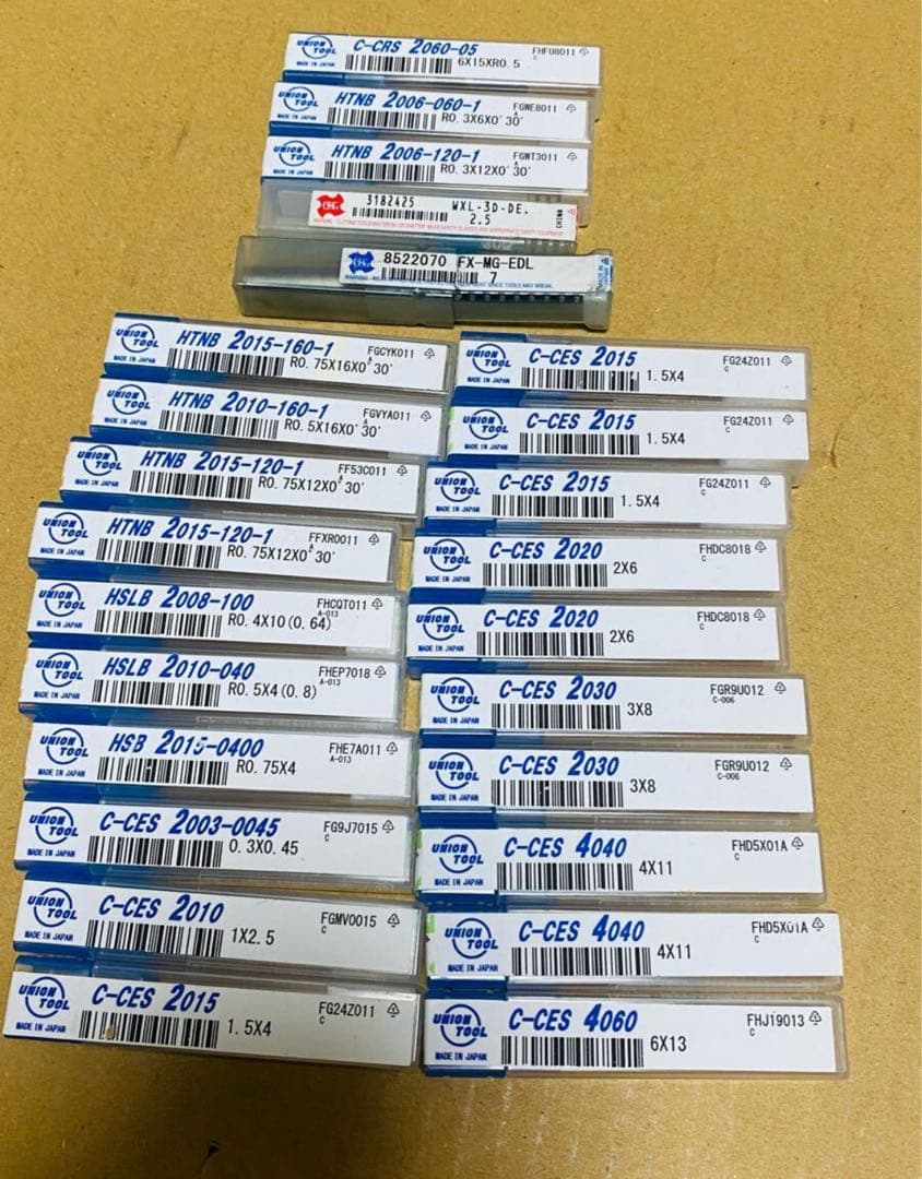 UNION OSG 超硬エンドミル 25本セット新品、♥