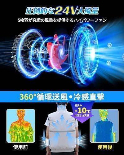 398 空調作業服 ファンバッテリーセット 4段階 風力調節 長時間稼働