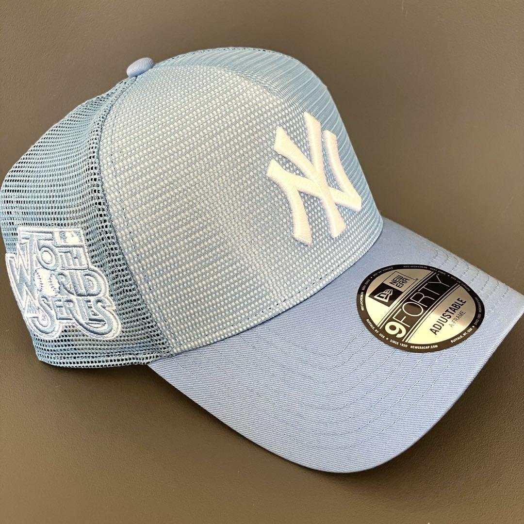 海外限定 New era NY ヤンキース ニューエラ スカイブルー　メッシュ帽