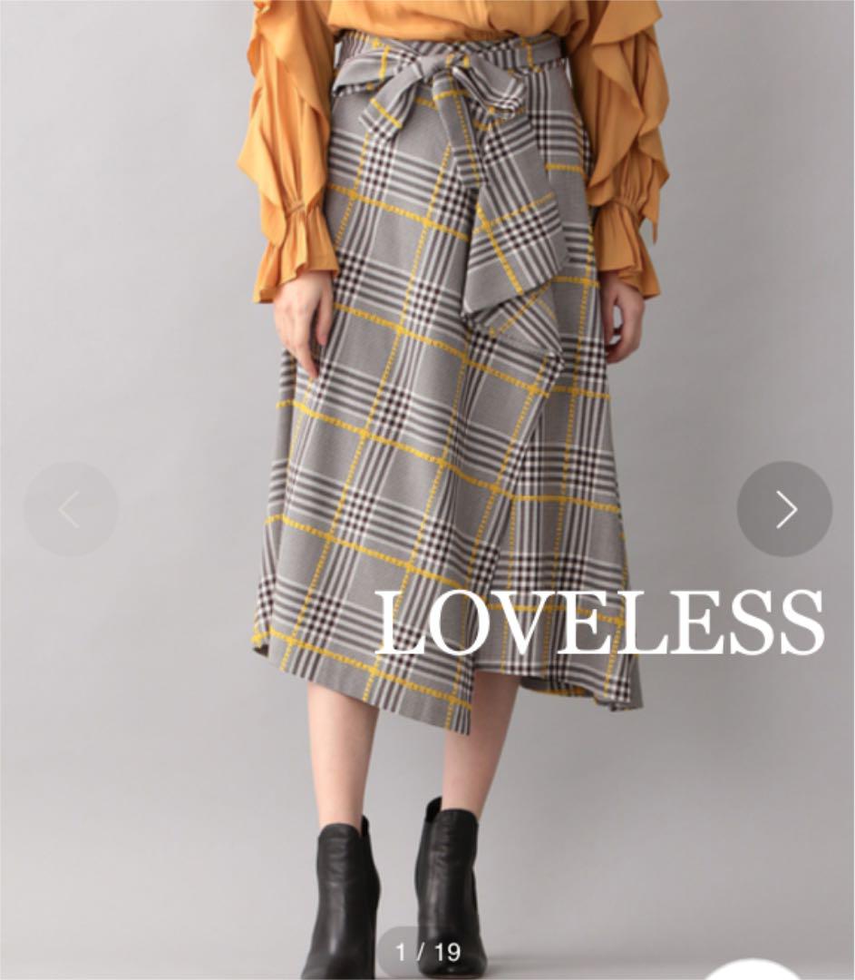 取寄用品 【LOVELESS】チェックアシンメトリーミモレスカート 【最新 取寄用品 【LOVELESS】チェックアシンメトリーミモレスカート 【最新