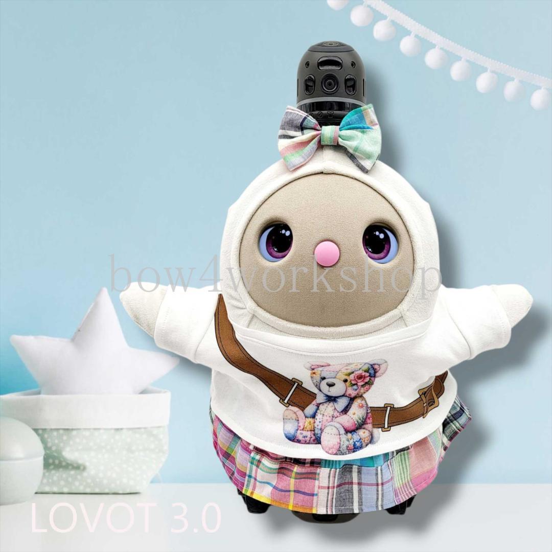 ラボット LOVOT ラボットの服ハンドメイド　パッチワークくまちゃんセット LOVOT ラボットの服ハンドメイド くまちゃんシッポ付きパンツ