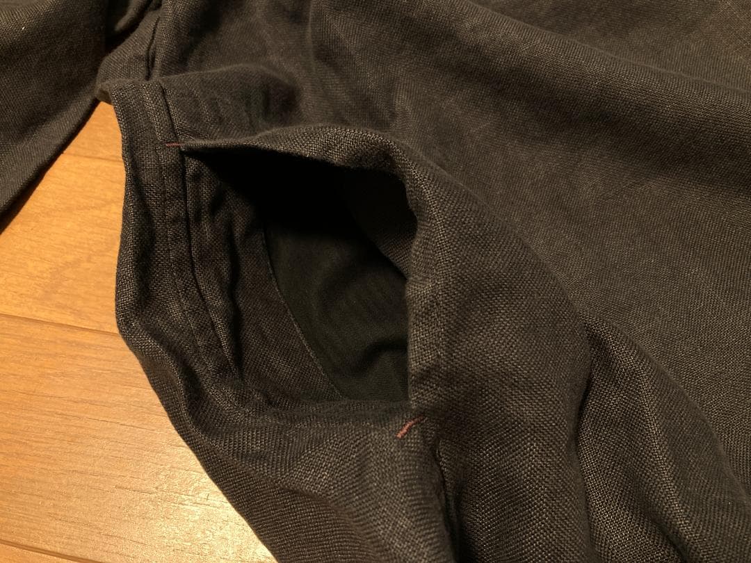 LOST CONTROL 七分袖 リネン シャツ 白 3 M ノーカラー 刺繍M・LOST CONTROL MEDICALDB_JP