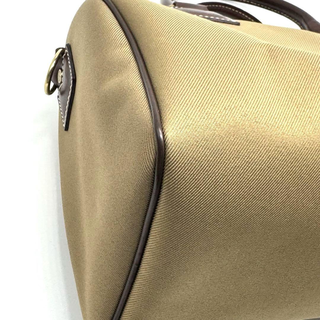 ハンティングワールド　ベージュ ナイロン ミニボストンバッグ　美品　レディース