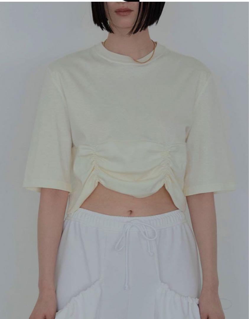 新品】MEER. HEM SHIRRING TEE /WHT