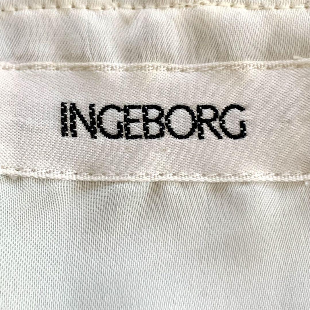 極美品 INGEBORG インゲボルグ 花柄シフォン膝丈ワンピース