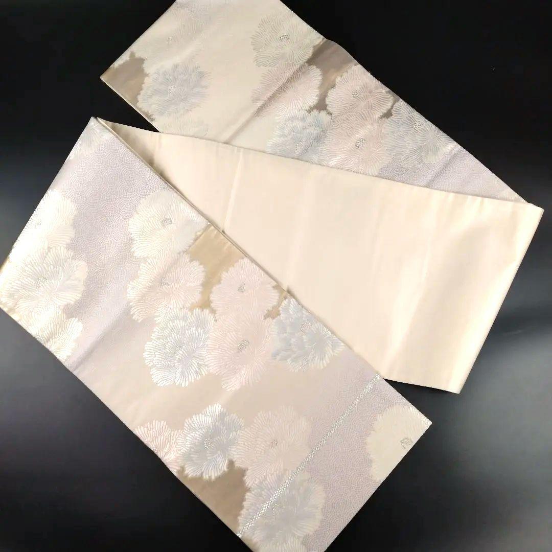 【極美品】袋帯 丸栄謹製 六通柄 牡丹 着物 金銀糸