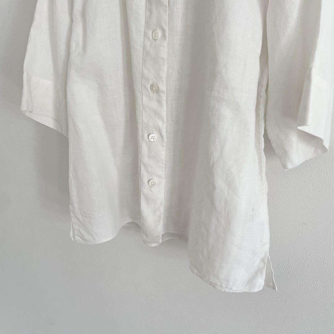 美品 MARGARET HOWELL リネンフリルブラウス 2 ホワイト 美品 margaret howell フリルネックリネンブラウス 2 白 - メルカリ
