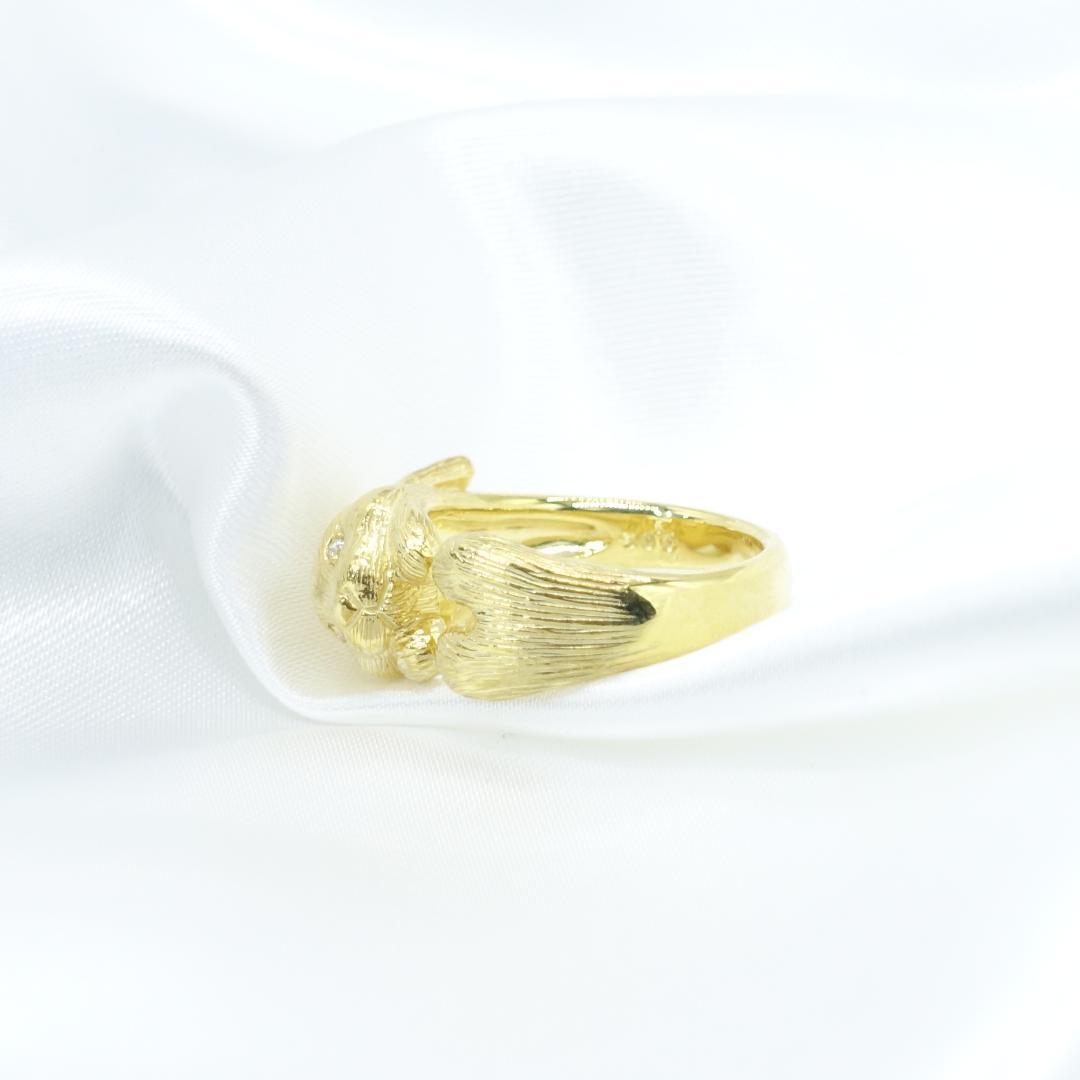 【SILVER】【0.02ct】天然 ダイヤモンド ウサギ リング 兎 指輪