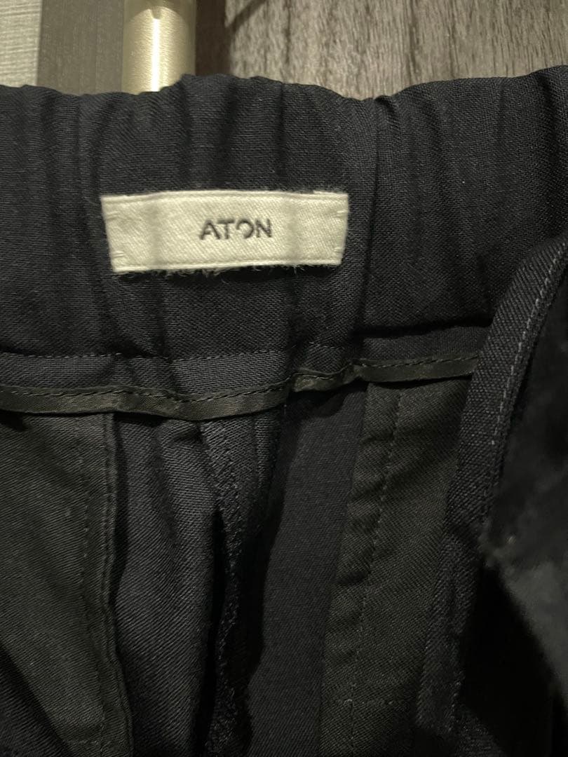 ATON エイトン WOOL TROPICAL WIDE EASY PANTSS ATON DECORATOM_COM_BR