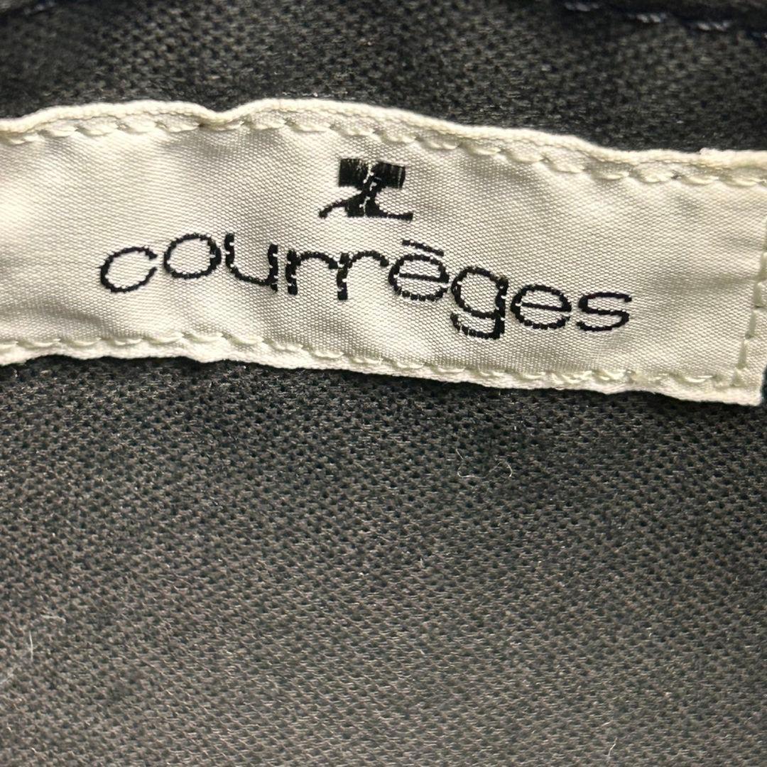 【美品】クレージュ ロゴ 金具 キャンバス ショルダーバッグ ポーチ ネイビー