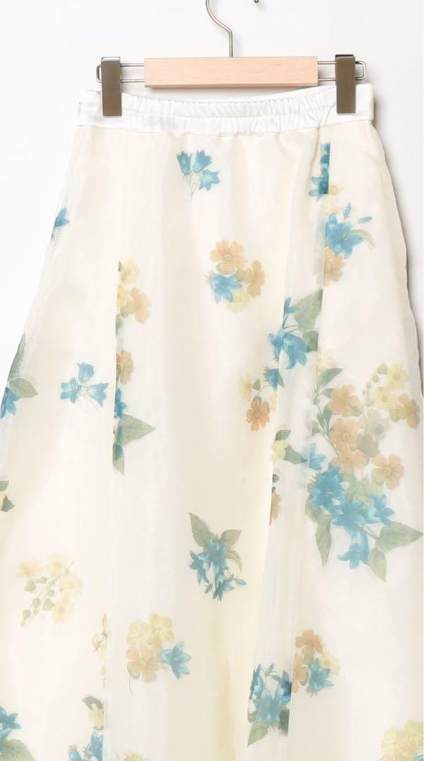 新品 FLOWER ORGANDY FLARE SKIRT アメリ 花柄