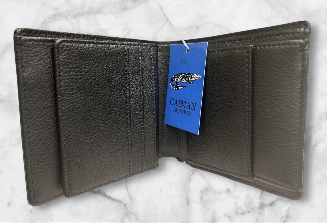 新品未使用☆クロコダイル☆カイマン☆CAIMAN☆二つ折り財布☆鰐革☆ワニレザー