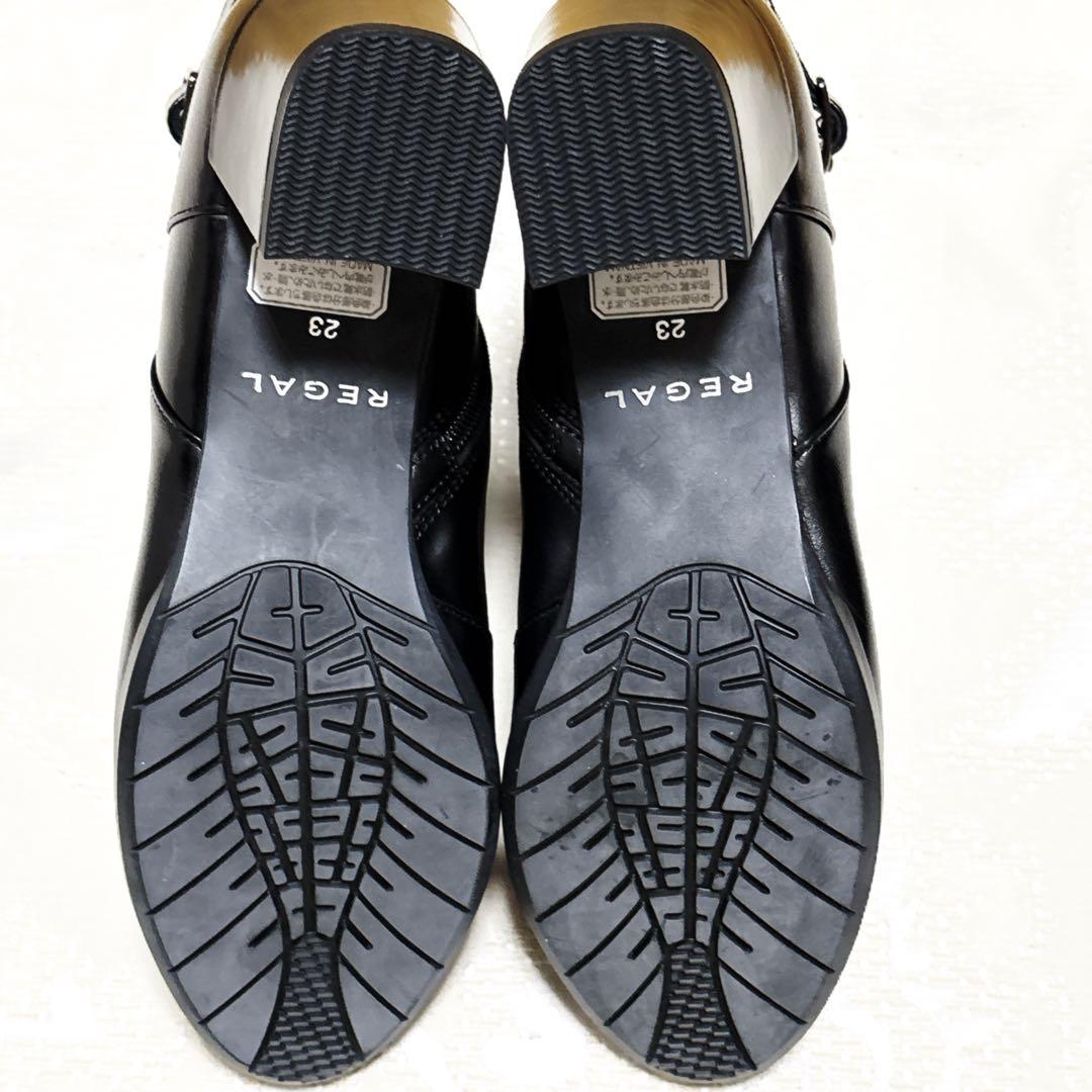 新品 リーガル ベルト 本革 サイドジップ ショートブーツ 黒 23 レザー 新品 リーガル ベルト 本革 サイドジップ ショートブーツ 黒 23 レザー