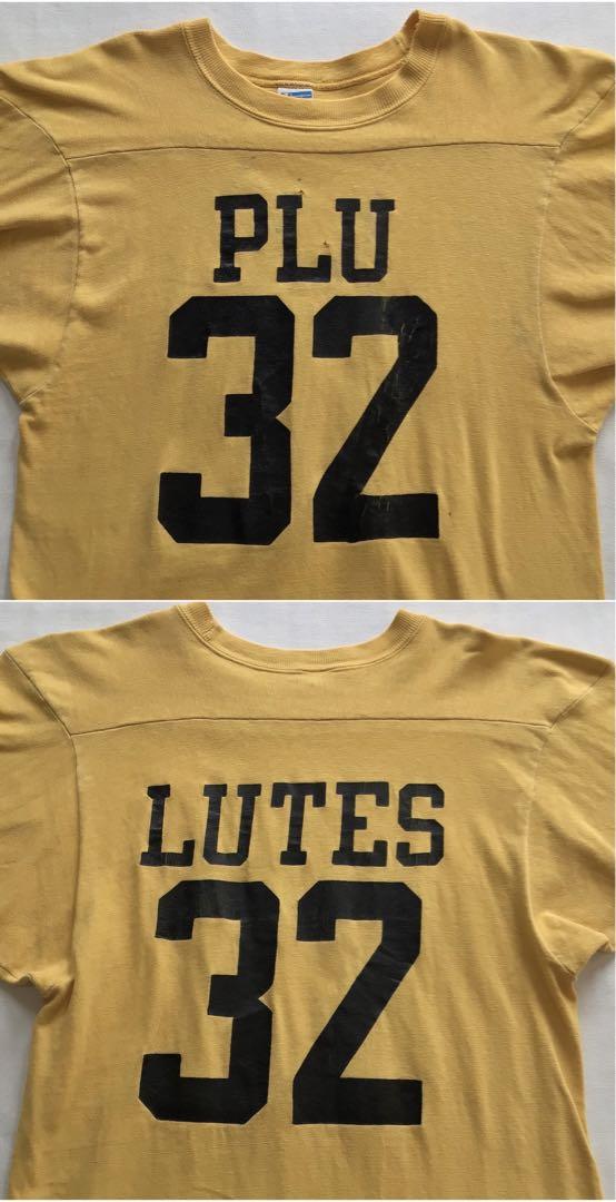 70s チャンピオン PLU LUTES フットボールTシャツ バータグ USA