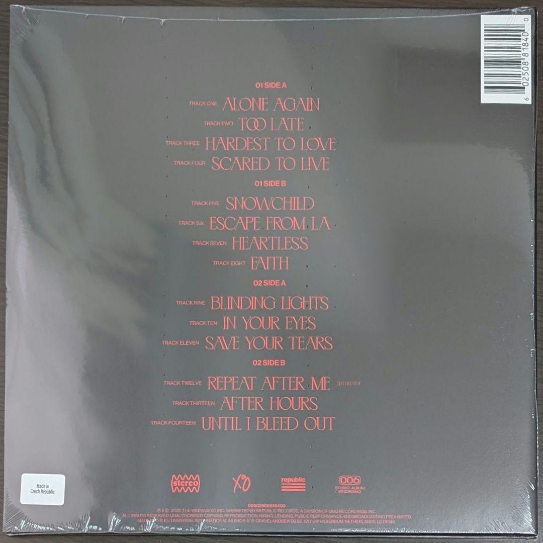 The Weeknd After Hours ウィークエンド 新品 LPレコード