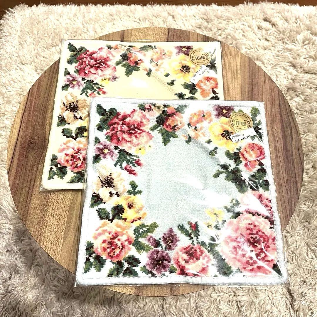 ✨2枚セット✨新品未使用品✨FEILER フェイラー ハンカチ ドイツ製 綿