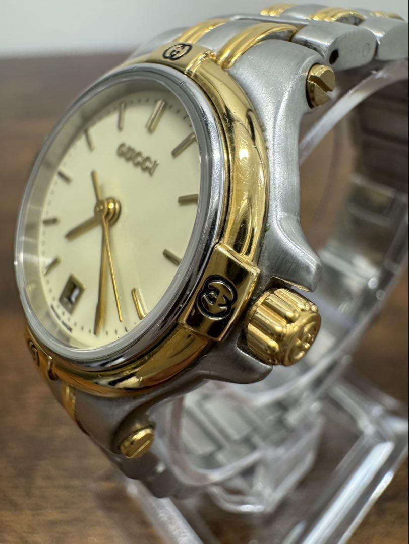 GUCCI 9040L コンビ ゴールド／シルバー 文字盤アイボリー レトロ
