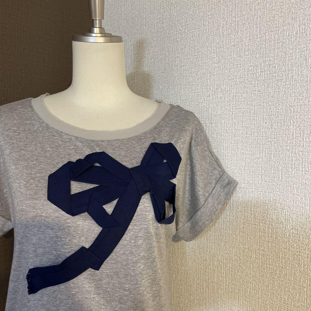 LANVIN en Bleu ランバンオンブルー　リボン　半袖　tシャツ