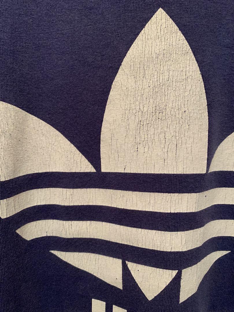 90s USA製 ADIDAS アディダス ロゴプリントロンT 国旗タグ