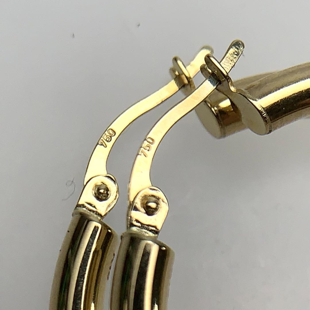 750 (K18) フープ ピアス φ31mm 美品