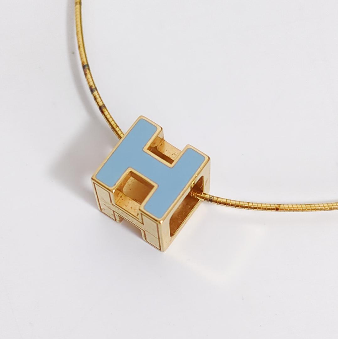 HERMES エルメス カージュドアッシュ Hキューブ ネックレス