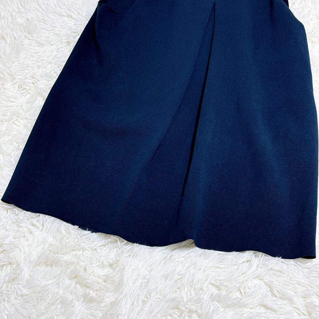 美品✨24SS　エストネーション ミラノリブジレ　ベスト　ネイビー　フリーサイズ