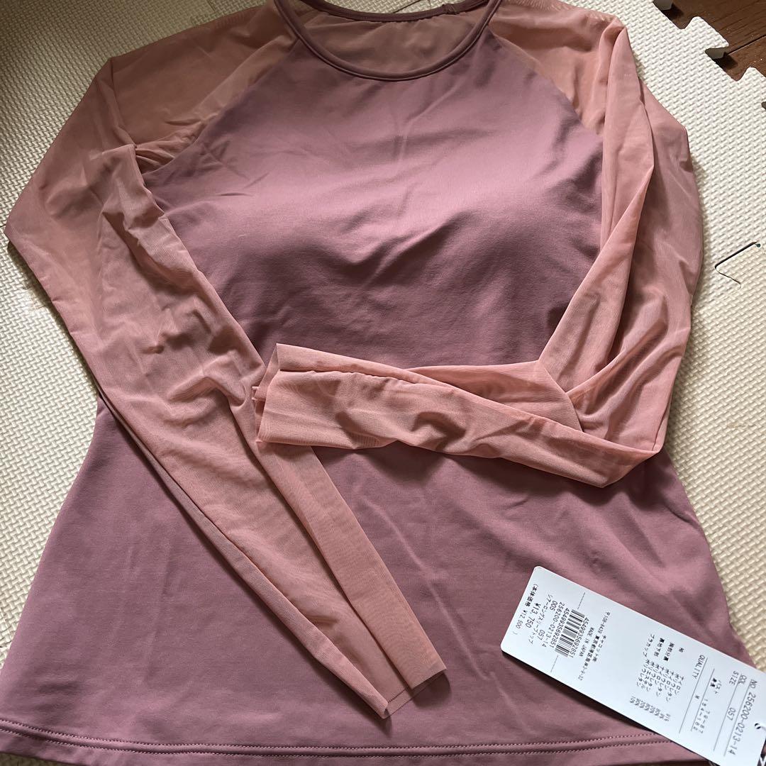 チャコット　カップ付きシアーロングスリーブトップ　M