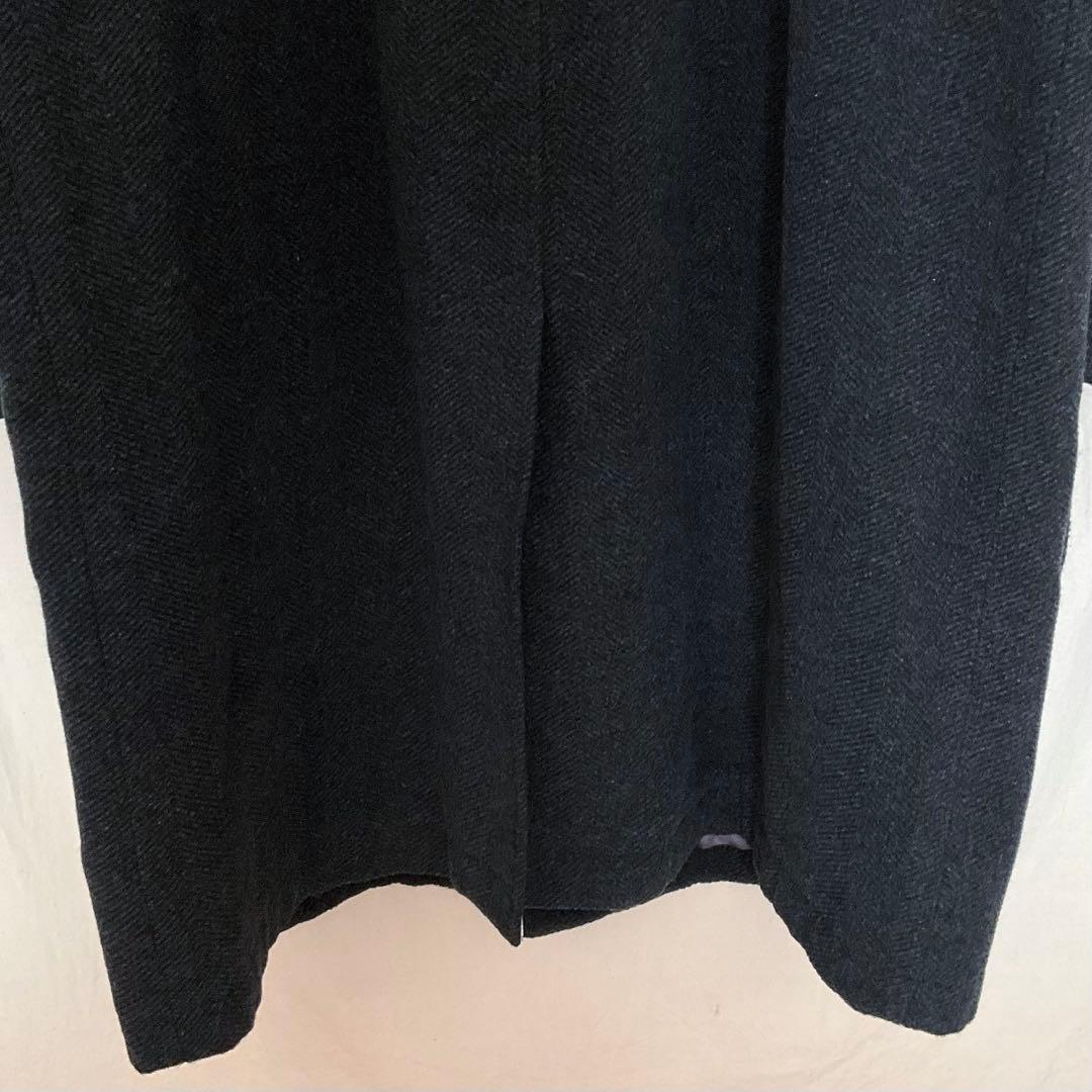 90sロング丈 オーバーサイズ ツイード￼ステンカラーコート　ユニセックス　レア