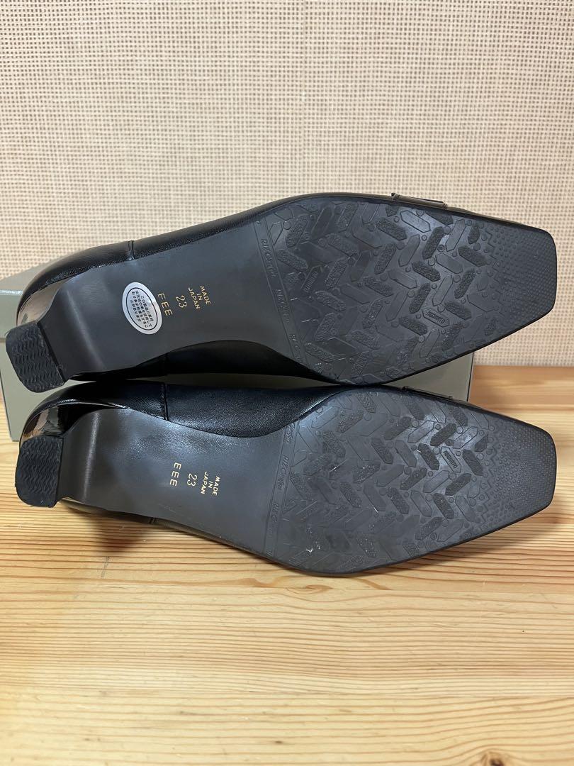 d100/極美品★RIZ コンフォート バックルデザイン本革パンプス 23㎝