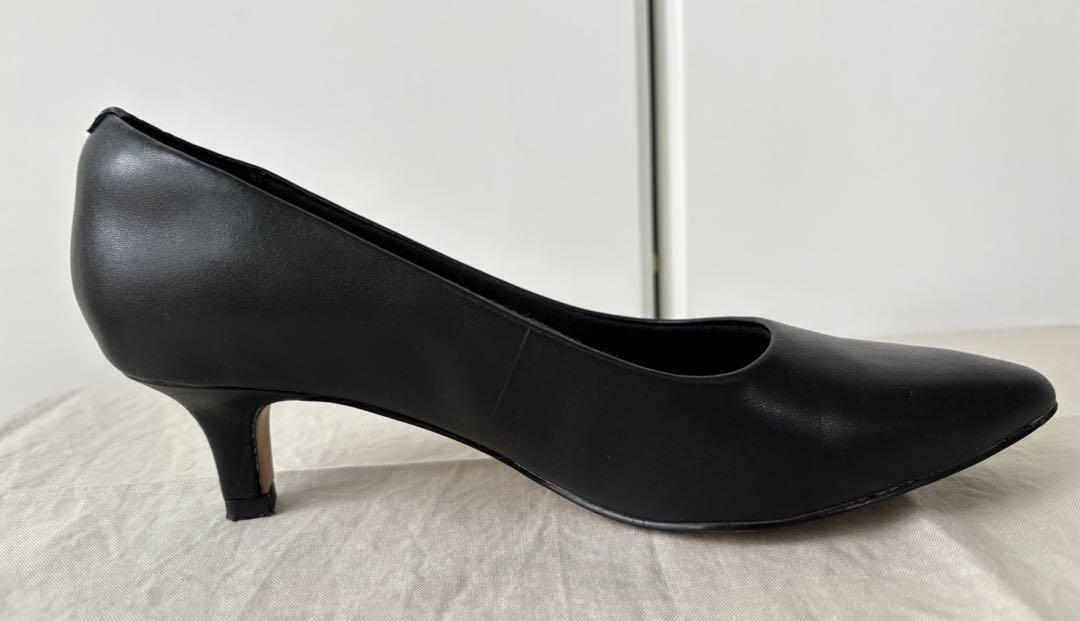 Clarks クラークス レザーパンプス UK5/24cm 黒 ブラック 本革