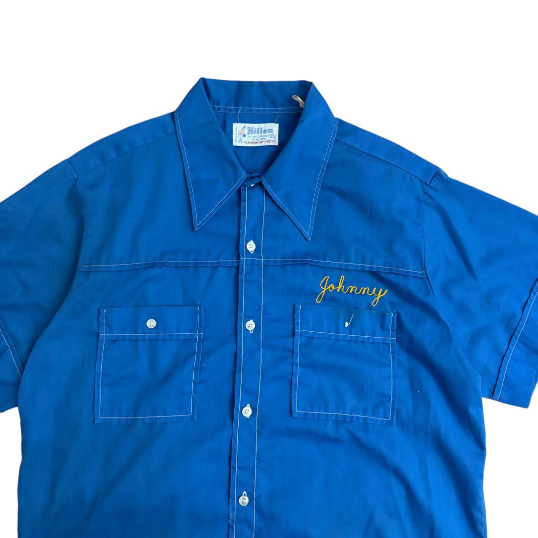 hiltonヒルトンボーリングシャツ70s刺繍ロゴ ロカビリー