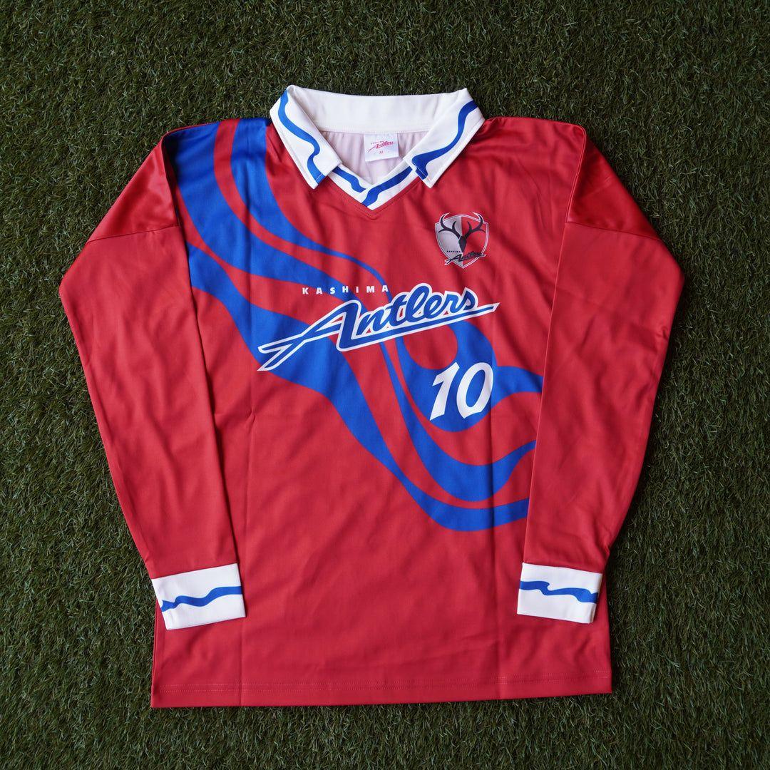 鹿島アントラーズ ユニフォーム柄 長袖 復刻Tシャツ M 10番 M 鹿島アントラーズ ユニフォーム柄 長袖 復刻Tシャツ M 10番 M