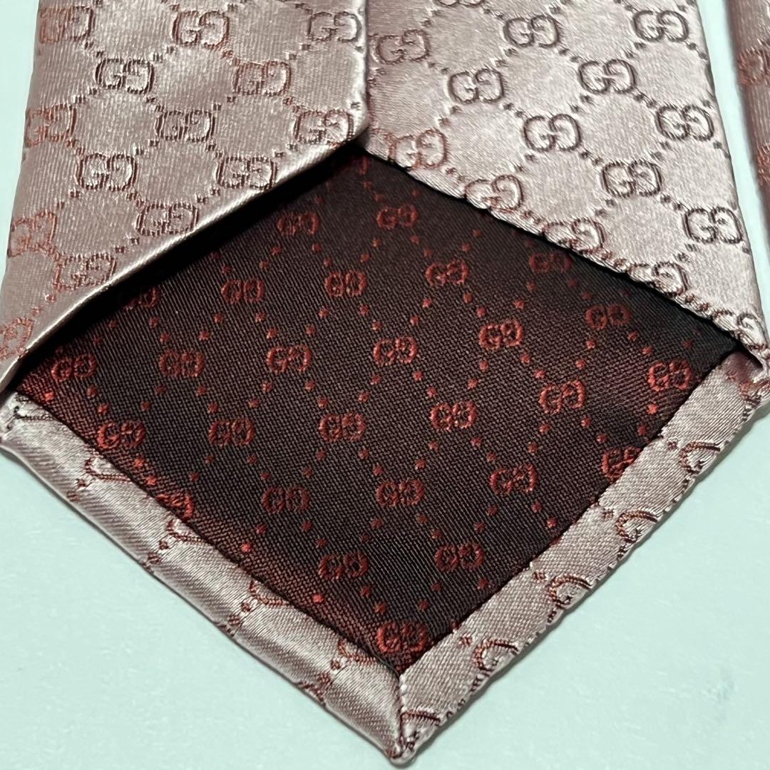 GUCCI gg 総柄 ピンク ネクタイ 034272