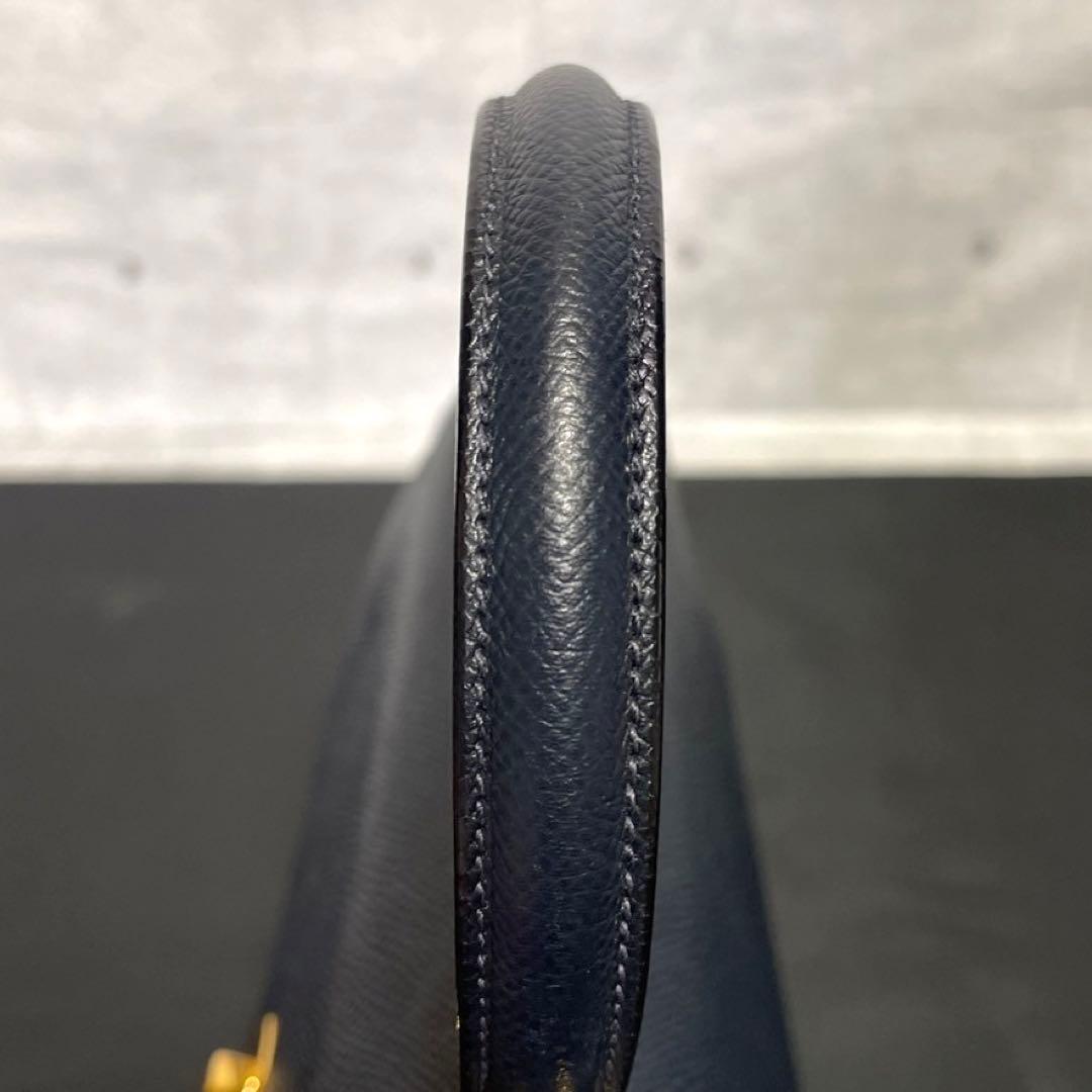 【美品】WAKO 銀座和光 サフィアーノ ネイビー ゴールド金具 ハンドバッグ 【美品】WAKO 銀座和光 サフィアーノ ネイビー ゴールド金具 ハンドバッグ