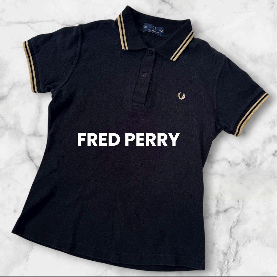 人気色 FRED PERRY ポロシャツ 黒 金 フレッドペリー 半袖