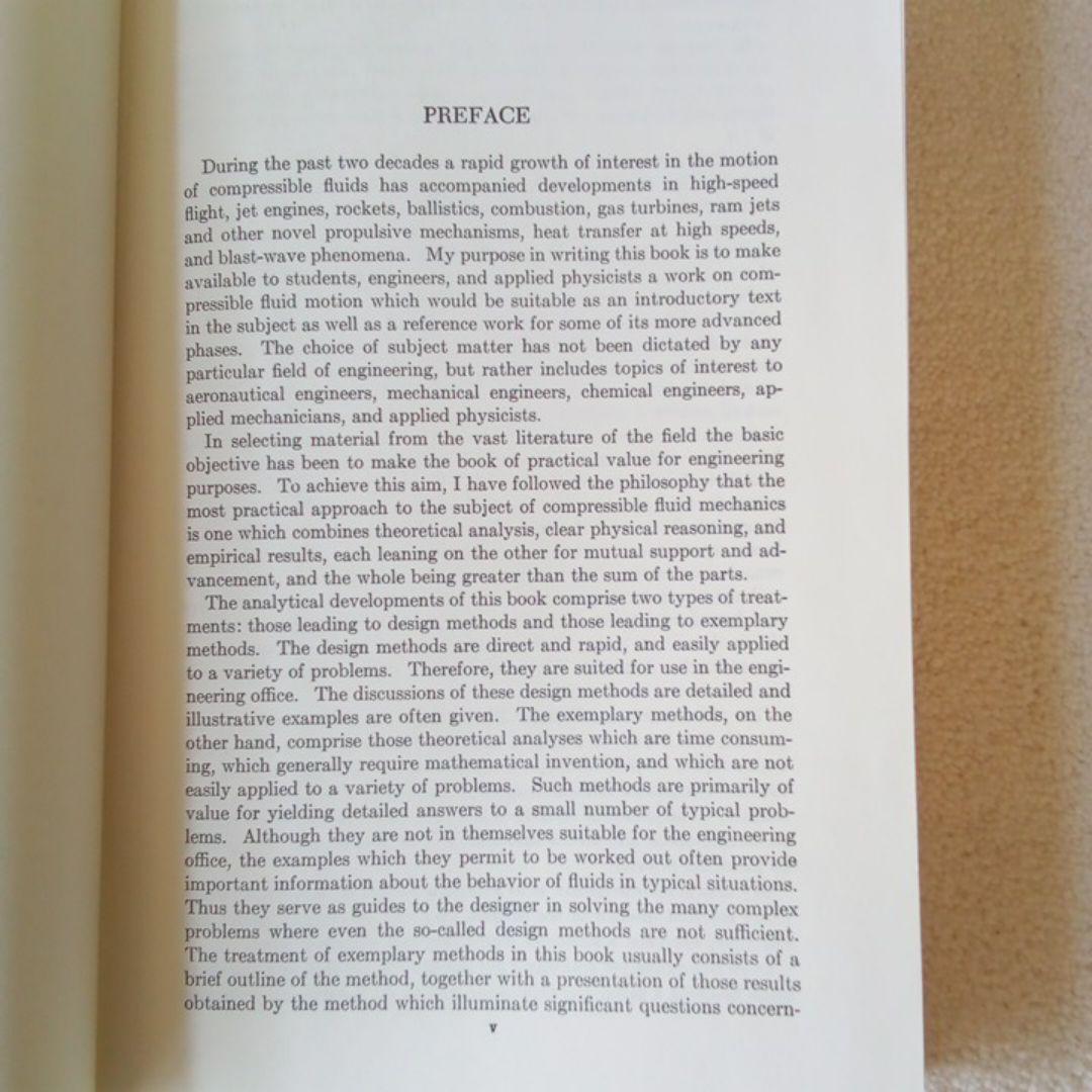 compressible fluid flow,  A.H.Shapiro著