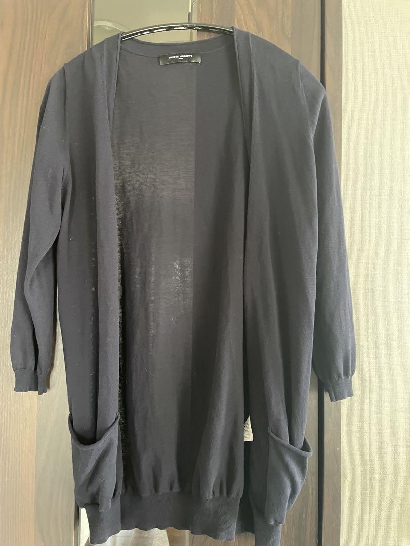 美品UNITED ARROWS ネイビー 7分カーディガン