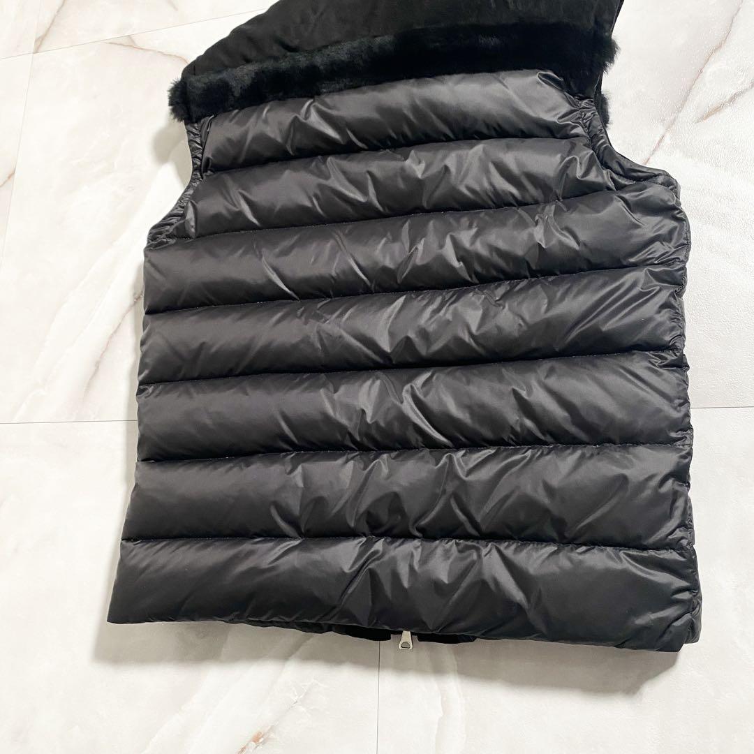 B15311 美品　エンメティ DONNY ムートンコンビダウンベスト　黒48