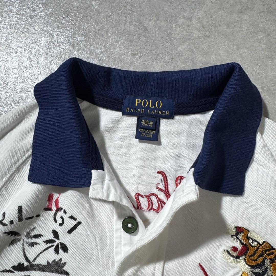 希少モデル 00s ラルフローレン 刺繍 ポロシャツ y2k 平成女児