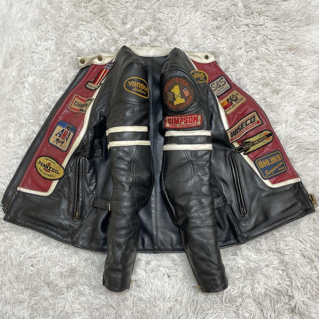 ＜USA製＞　バンソンVANSONライダース シングル 36