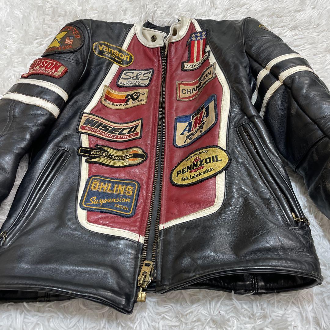 ＜USA製＞　バンソンVANSONライダース シングル 36