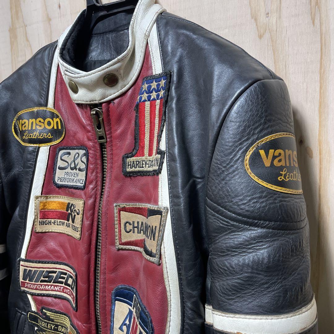 ＜USA製＞　バンソンVANSONライダース シングル 36