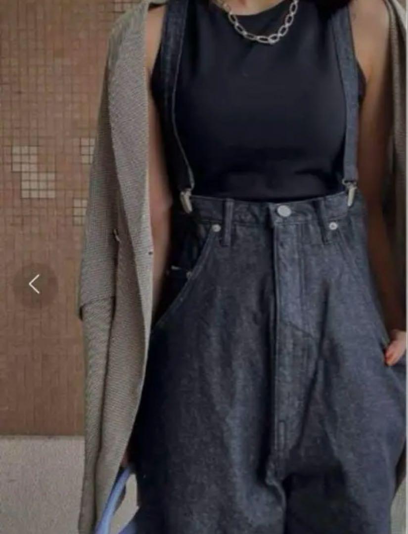 美品★ HIGH WAIST WIDE SUSPENDERS PANTS