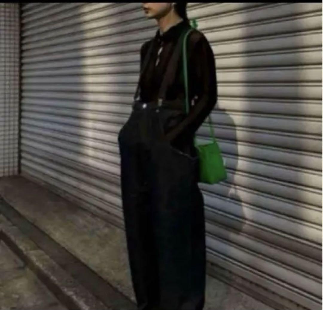 美品★ HIGH WAIST WIDE SUSPENDERS PANTS