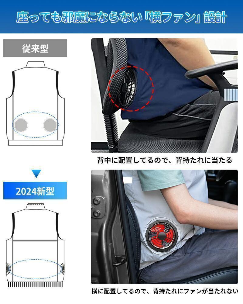 空調服グレー ベスト 30000mAh クールベスト