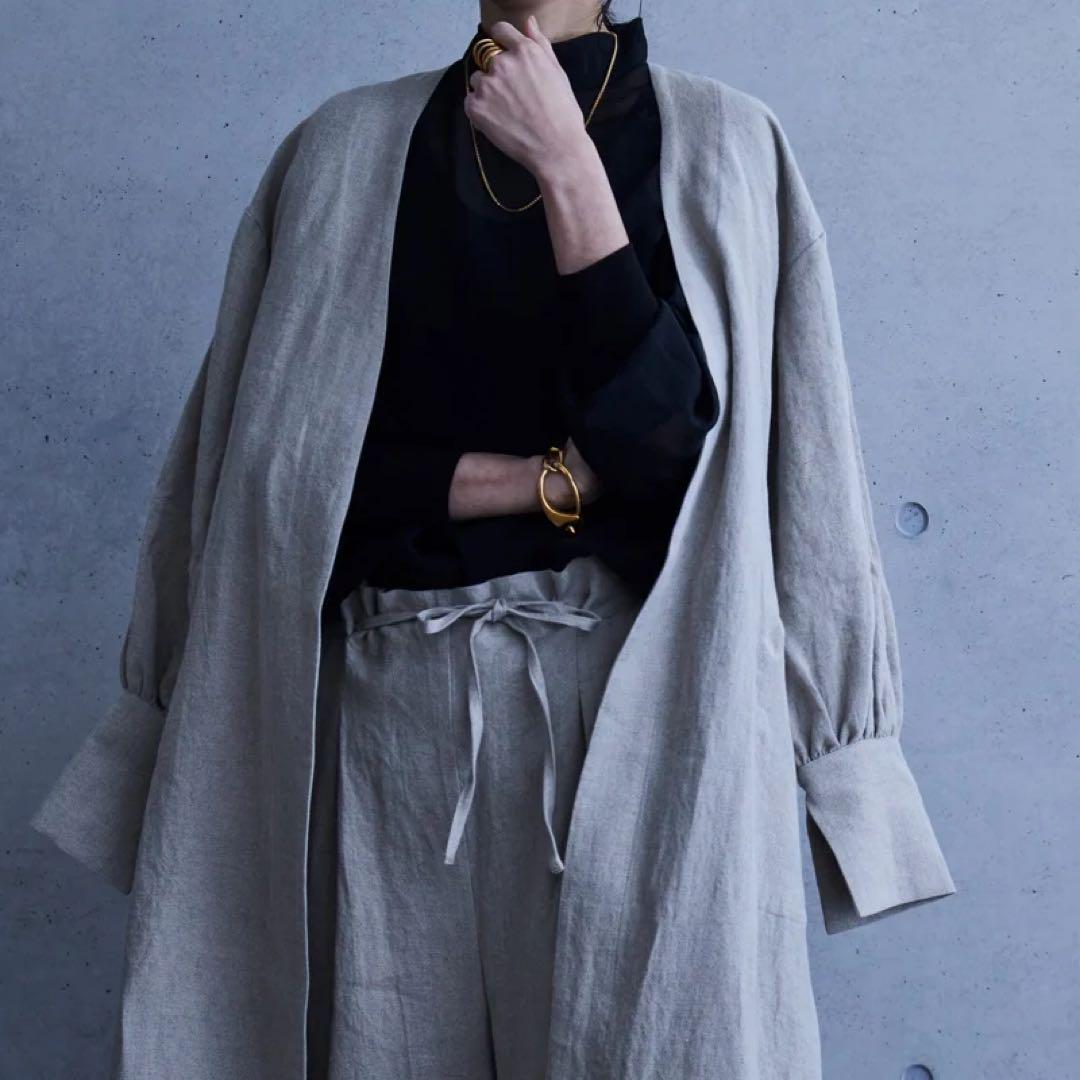 LINEN&DECOR アヴェクデュクレコラボ Mila ミラリネンローブコート