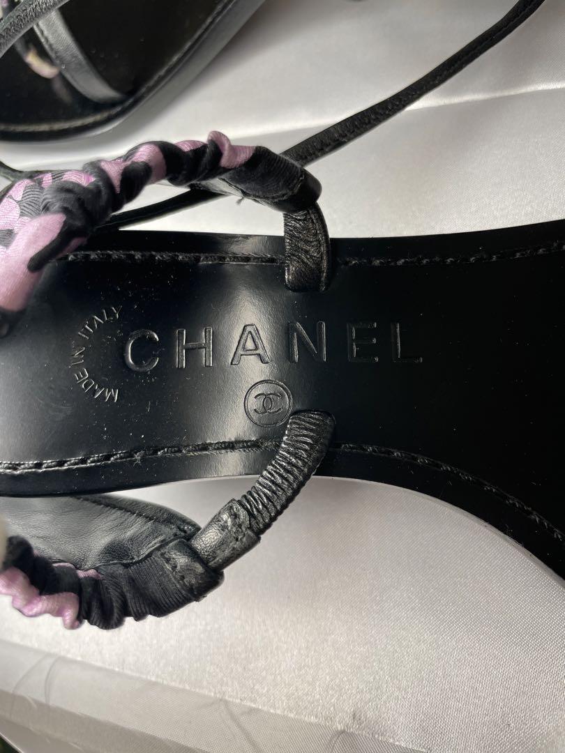 【美品】CHANEL シャネル　サンダル　ココマーク　ブラック　ピンク　35