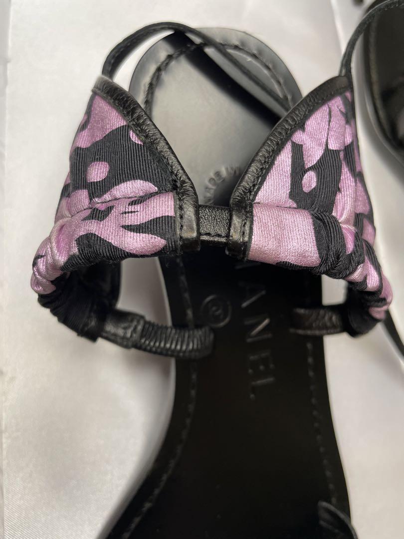 【美品】CHANEL シャネル　サンダル　ココマーク　ブラック　ピンク　35