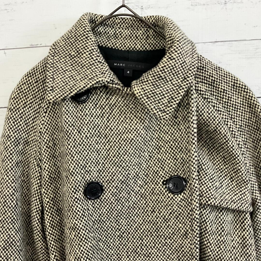 MARC JACOBS】トレンチコート ウール チェック柄 ベルト付き 4